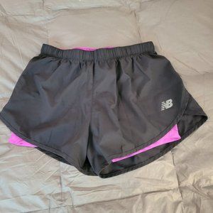 New Balance Size Medium Black shorts with Purple Shorts Liner